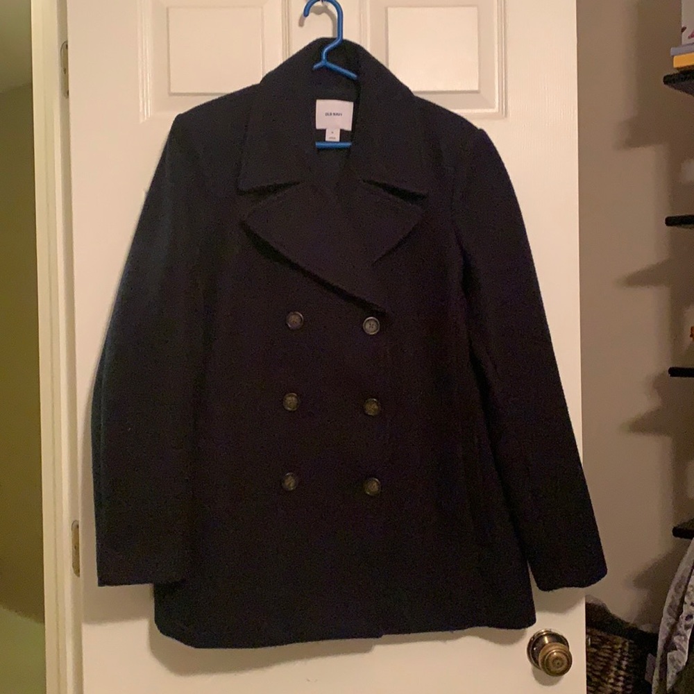 Old Navy Wool Blend Navy Pea Coat size XL